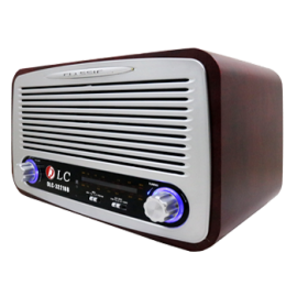 DLC-32218B RADIO BLUETOOTH USB Mp3 SPEAKER  راديو كلاسيكي عودي متوسط الحجم من دي ال سي مع بلوتوث و يواس بي مناسب للغرف والمجالس كديكور فريد 
